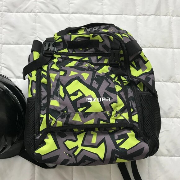 ZOEA Youth Baseball Backpack + T-Ball Rawlings Black Helmet Size 6-1/4 - 6-1/8 - Picture 5 of 6